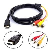 Cabo Conversor Adaptador Hdmi X 3 Rca 1.5m Saída Av Para Tv