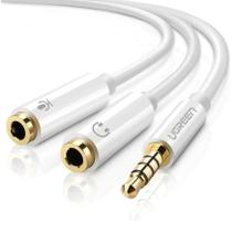 Cabo conversor de P2 TRS Fêmea para P3 TRRS Macho de Fone e Microfone Ugreen AV141