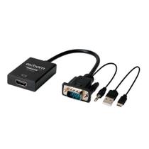 Cabo Conversor De Vídeo VGA Macho Com Audio P2 Para HDMI Fêmea Com Alimentação USB Exbom CC-VHA30 Cabo Conversor De Vídeo VGA Macho Com Audio P2 Para HDMI Fêmea Com Alimentação USB Exbom CC-VHA30