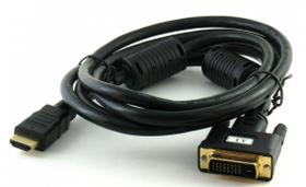Cabo Conversor DVI-D para HDMI - 1,8 metros - Com Filtro - Dual Link - 24+1 Pinos (DVI-D M X HDMI M)