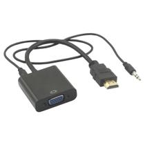 Cabo Conversor HDMI para VGA + Audio Cabo P2 e USB Preto - Vitrine