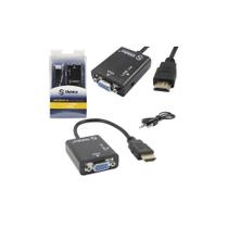 Cabo Conversor Hdmi Para Vga Femea 1 Saida De Audio 24Cm