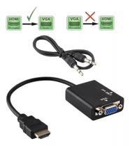 Cabo Conversor Hdmi Para Vga Full Hd 1080p Alta Performance