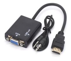 Cabo Conversor Hdmi Para Vga Pc Monitor Com Saída De Áudio