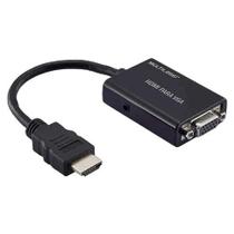 Cabo Conversor Multilaser Hdmi Macho X Vga Fêmea com Saída de Áudio Wi293 Preto