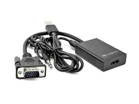 Cabo conversor vga x hdmi com áudio e usb