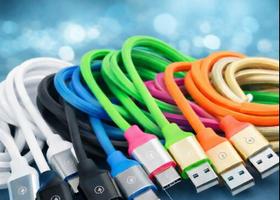 Cabo Cores variadas Emborrachado 1 Metros USB TipoC