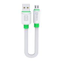 Cabo Curto Turbo 20cm Android Micro Usb V8 Hs-201 Branco - HREBOS Cabo Curto Turbo 20cm Android Micro Usb V8 Hs-201 Branco - HREBOS