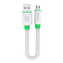 Cabo Curto Turbo 20cm Android Micro Usb V8 Hs-201 Branco - HREBOS Cabo Curto Turbo 20cm Android Micro Usb V8 Hs-201 Branco - HREBOS