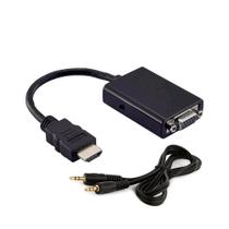 Cabo da MD9 HDMI Macho X HDB15 Fêmea Com Áudio 15cm Preto Cabo da MD9 HDMI Macho X HDB15 Fêmea Com Áudio 15cm Preto