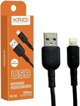 Cabo Dados Carga Rápida Ios x Usb 1 Metro 3A Kaidi Kd-28A Preto