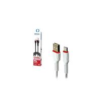 Cabo dados carregamento v8 micro usb 2.4a turbo 1m cbx-u2c13v8 branco exbom