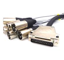 Cabo DB25 Macho para 8 Conectores XLR Macho - 3 Metros Cabo DB25 Macho para 8 Conectores XLR Macho - 3 Metros