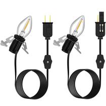 Cabo de acessórios Enhon com 1 lâmpada LED preta de 6 pés, pacote com 2 Cabo de acessórios Enhon com 1 lâmpada LED preta de 6 pés, pacote com 2
