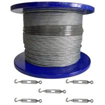 Cabo de Aço 1/8 6x7 AFA Galvanizado 100m + 5 esticadores Cabo de Aço 1/8 6x7 AFA Galvanizado 100m + 5 esticadores