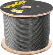 Cabo De Aço Af 1/4 Alma De Fibra 6X7 Polido Com 100M Vonder