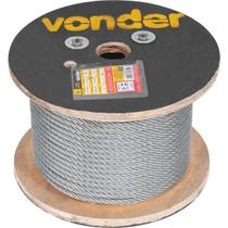 Cabo de aço af 3/8" alma de fibra 6x19s galv c/ 100m Vonder Cabo de aço af 3/8" alma de fibra 6x19s galv c/ 100m Vonder