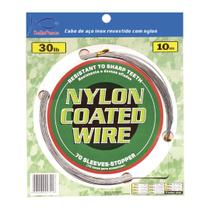 Cabo de aço de 10 metros revestido com nylon e 70 luvas para encastoar Cabo de aço de 10 metros revestido com nylon e 70 luvas para encastoar