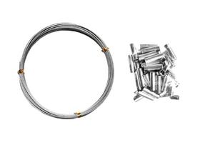 Cabo de aço flexível encapado p/pesca 200 Lbs 10 m + 100 Luvas Cabo de aço flexível encapado p/pesca 200 Lbs 10 m + 100 Luvas