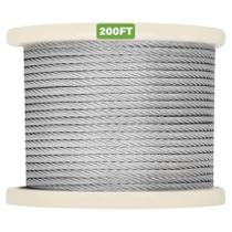 Cabo de aço Marioca 1/4 de polegada 200 pés com resistência à ruptura de 6400 libras Cabo de aço Marioca 1/4 de polegada 200 pés com resistência à ruptura de 6400 libras