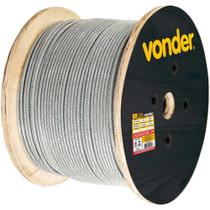 Cabo de aço Plastificado Transparente, Alma de Fibra, 2,38 mm - 3/32", 6 x 7, Vonder OstenVonder Cabo de aço Plastificado Transparente, Alma de Fibra, 2,38 mm - 3/32", 6 x 7, Vonder OstenVonder