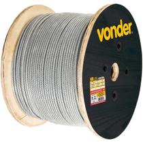 Cabo De Aço Plastificado Transparente, Alma De Fibra, 2,38 Mm - 3/32, 6 X 7, Vonder Ostenvonder Cabo De Aço Plastificado Transparente, Alma De Fibra, 2,38 Mm - 3/32, 6 X 7, Vonder Ostenvonder