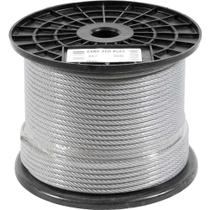 Cabo de aço plastificado transparente alma de fibra 4,76 mm 3/16" 6 x 7 VONDER Cabo de aço plastificado transparente alma de fibra 4,76 mm 3/16" 6 x 7 VONDER