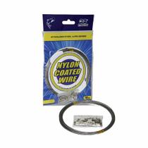 Cabo de aço revestido em nylon p/ pesca nickel 70lb 10m