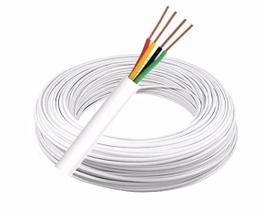 Cabo de Alarme 4 vias 0,40mm CCA - 100 metros Branco Frapa Cabo de Alarme 4 vias 0,40mm CCA - 100 metros Branco Frapa
