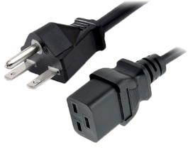 Cabo de alimentação AC Quail Electronics 14 AWG NEMA 6-15P para IEC C19 Cabo de alimentação AC Quail Electronics 14 AWG NEMA 6-15P para IEC C19