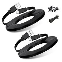 Cabo de alimentação Basesailor Micro USB 3m, pacote com 2 unidades para câmera de segurança Cabo de alimentação Basesailor Micro USB 3m, pacote com 2 unidades para câmera de segurança