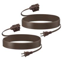 Cabo de alimentação BN-LINK, pacote com 2, cabo plano de 2,7 m e 3 tomadas, marrom Cabo de alimentação BN-LINK, pacote com 2, cabo plano de 2,7 m e 3 tomadas, marrom