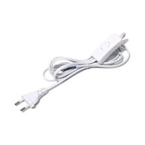 Cabo De Alimentação Branco E Preto Com Plugue EU De 2 Pinos, Cabo De Extensão Para Lâmpada De Mesa Cabo De Alimentação Branco E Preto Com Plugue EU De 2 Pinos, Cabo De Extensão Para Lâmpada De Mesa