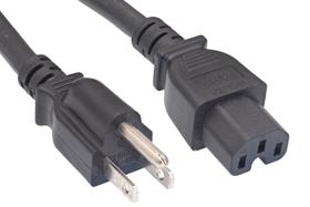 Cabo de alimentação Cablelera ZWACPEAD-10 3m 15A 125V Preto