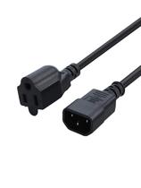 Cabo de alimentação Creation 0,3 m 18AWG NEMA 5-15R para IEC320 C14, pacote com 2 Cabo de alimentação Creation 0,3 m 18AWG NEMA 5-15R para IEC320 C14, pacote com 2