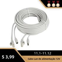 Cabo de Alimentação DC 12V para Câmera IP CCTV Escam RJ45 - 5m, 10m, 15m, 20m e 30m