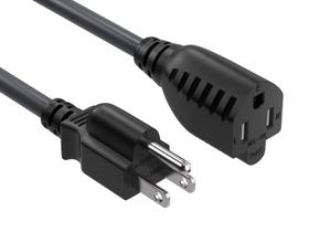 Cabo de alimentação de extensão Cable Leader 7 pés NEMA 5-15P para NEMA 5-15R