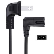 Cabo de alimentação de TV IJP 6 pés, ângulo de 90 graus, 18 AWG, 2 pinos a forma de L