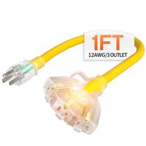 Cabo de Alimentação Deeklify 30 cm 12 AWG 3 Tomadas à Prova d'Água Cabo de Alimentação Deeklify 30 cm 12 AWG 3 Tomadas à Prova d'Água