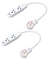 Cabo de alimentação DEWENWILS 30 cm, plugue plano giratório de 360, 3 saídas