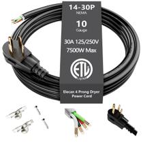 Cabo de alimentação do secador Elecan de 4 pinos 1,2 m 30A 10 AWG NEMA 14-30P Cabo de alimentação do secador Elecan de 4 pinos 1,2 m 30A 10 AWG NEMA 14-30P