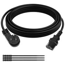 Cabo de alimentação Elecan de 3 pinos S Flat Plug, plugue angular de 20 pés e 45