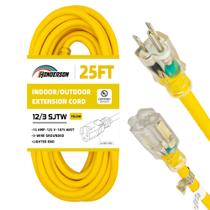 Cabo de alimentação HONDERSON 7,5 m, calibre 12, 15 A, extremidade iluminada em amarelo Cabo de alimentação HONDERSON 7,5 m, calibre 12, 15 A, extremidade iluminada em amarelo