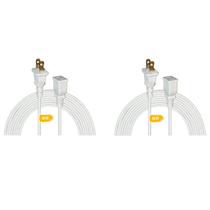 Cabo de alimentação Jplenty 15 pés (4,5 m) branco com 2 pinos, pacote com 2 pinos