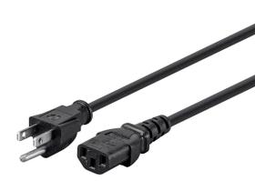 Cabo de alimentação Monoprice NEMA 5-15P para IEC 60320 C13 18AWG 10A