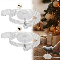 Cabo de alimentação Novantl, pacote com 2, 7 m, interruptor transparente de 3 tomadas