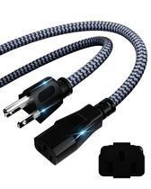 Cabo de alimentação RIKSOIN 3 pinos trançado 10 pés/3 m AC 10A 110V-250V Cabo de alimentação RIKSOIN 3 pinos trançado 10 pés/3 m AC 10A 110V-250V