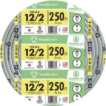 Cabo de alimentação subterrâneo Southwire UF-B 12/2 AWG 250 pés Cabo de alimentação subterrâneo Southwire UF-B 12/2 AWG 250 pés