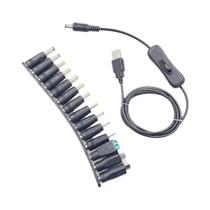 Cabo De Alimentação USB Universal Com Interruptor, Cabo De Carregamento 5V DC Com Conector De