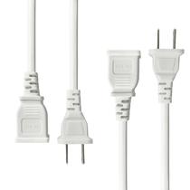 Cabo de alimentação WMSDGZAI 3m polarizado de 2 pinos 10A 125V branco, pacote com 2